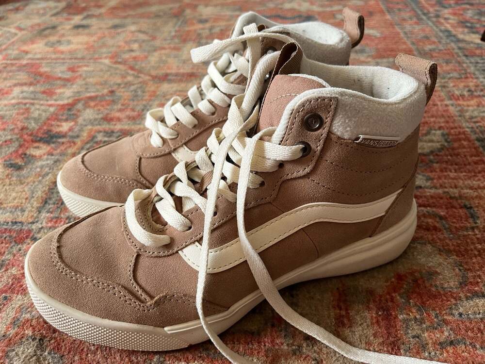 Vans Women's High-Top Sneakers in Taupe and Cream